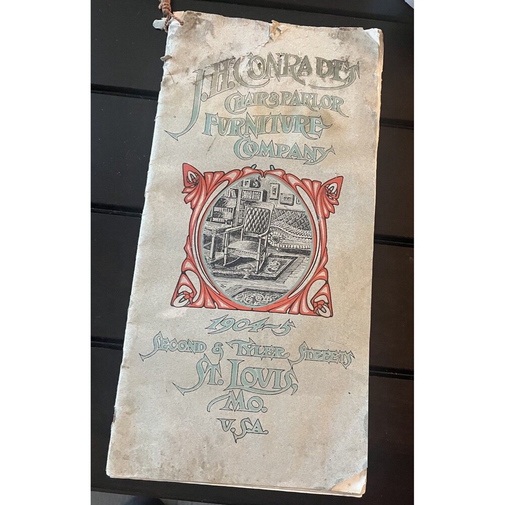 J.H. Conrades Chair & Parlor Catalog 1904-05 Worlds Fair Price Sheet & Signed